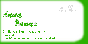 anna monus business card